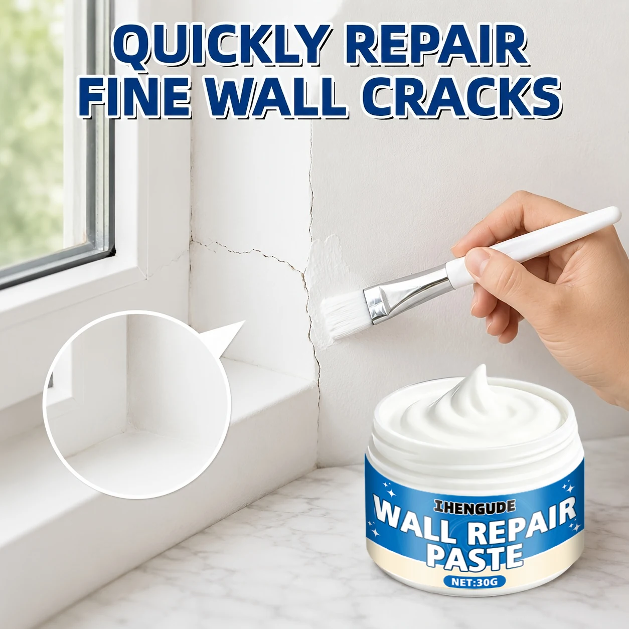 Professional Wall Repair and Color Restoration Paste, Easily Restores the Smoothness of Furniture and Walls, Is Crack-Resistant, Convenient to Apply, Effectively Repairs Various Cracks, Peeling, and Holes in Walls and Wooden Furniture, Removes Blackened Walls, Footprints, Graffiti, and Scratches, Is Easy to Apply, and Is Convenient to Use