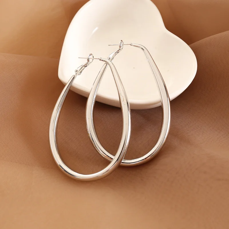 Fashion Irregular Oversized Big Hoop Earrings For Women Basketball Brincos Large Thick Round Circle Earrings Hoops Punk Jewelry