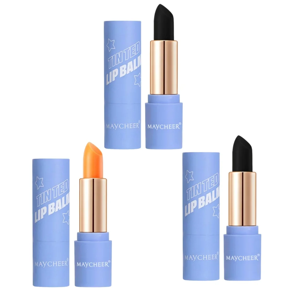 Lápiz Labial May Cheer que Cambia de Color, 3 Tonos, Hidratante, de Larga Duración, Bálsamo Labial Multiusos, Textura Mate y Brillante, Para Todo Tipo de Piel