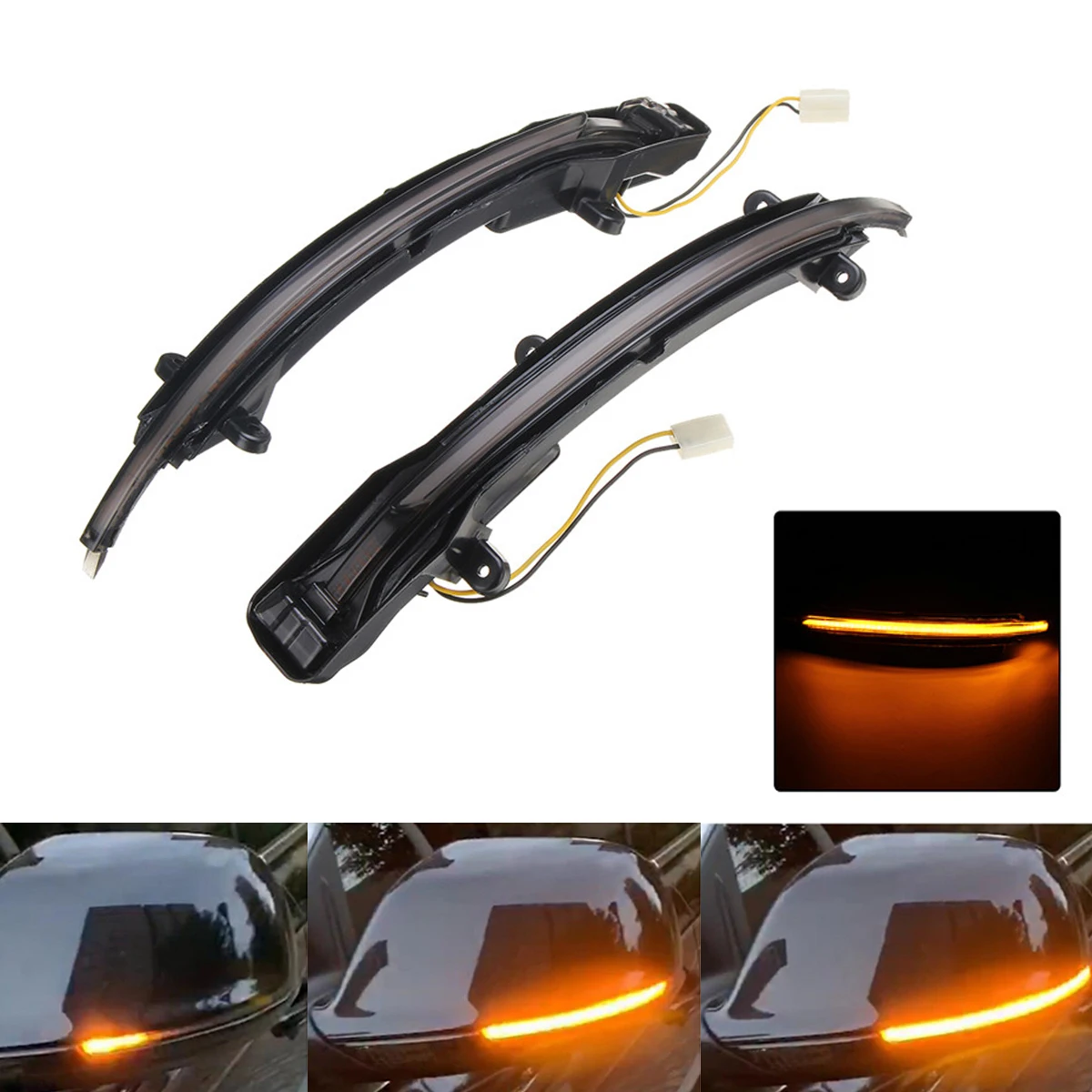 Side Mirror Lamp LED Dynamic Turn Signal Light Yellow For Audi Q5 8R 2008-2017 Q7 4L Facelift 2009-2015 Car Styling