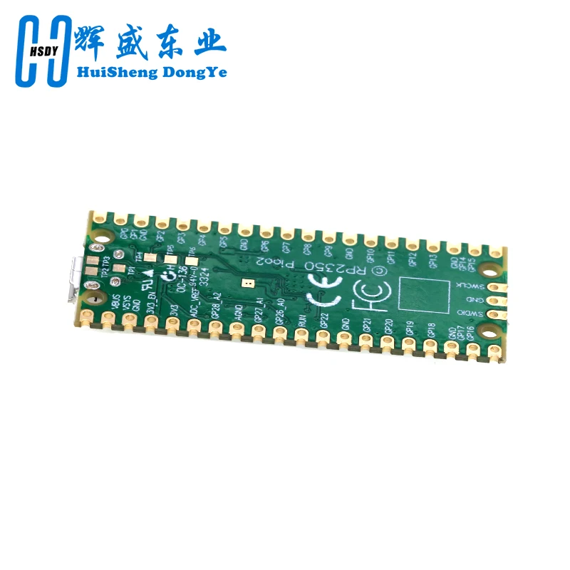 Raspberry Pi Pico 2 with Raspberry Pi RP2350 dual-core RISC-V or Arm Cortex-M33 microcontroller