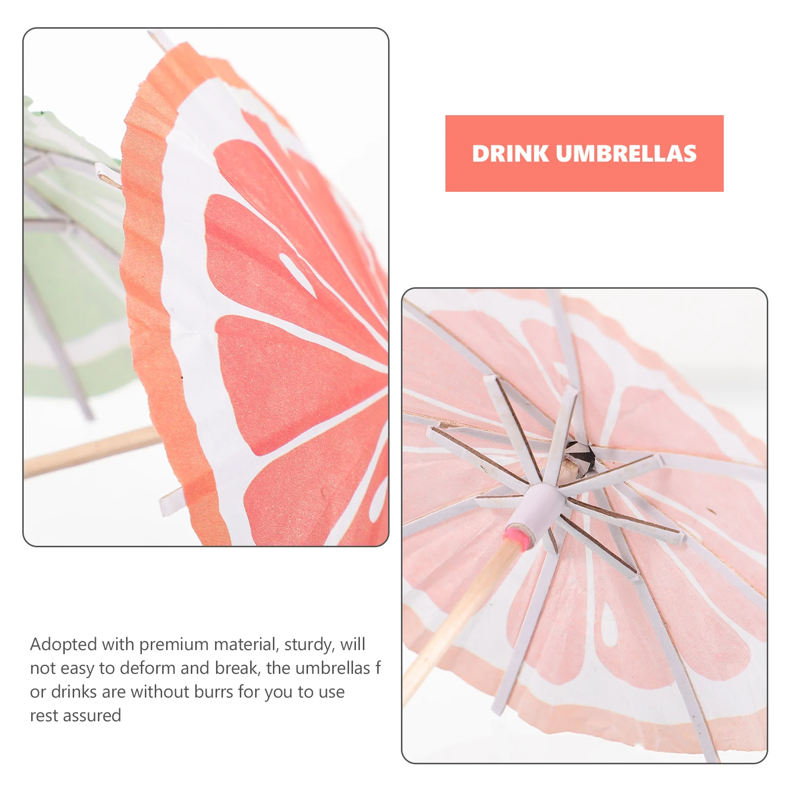 

50pcs Drink Umbrellas Cocktail Picks Mini Umbrellas For Drinks Disposable Fruit Picks For Desserts Sandwiches Hamburgers Party