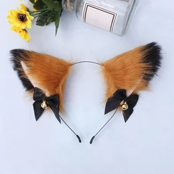 Cat Ear Headbands Faux Fur Cartoon Hair Hoop with Bell For Women Girls Fluffy Hair Accessories Party Hairbands Photo Props