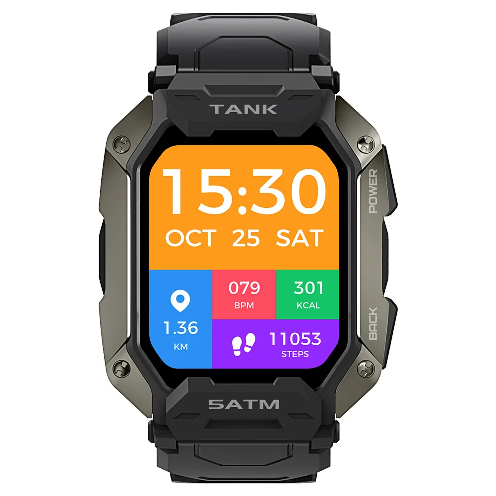 TANK M1 Outdoor  5ATM IP69K Waterproof Wireless Bluetooth Smart Watch Step Health Monitoring Exercise Tracking Sleep Analysis