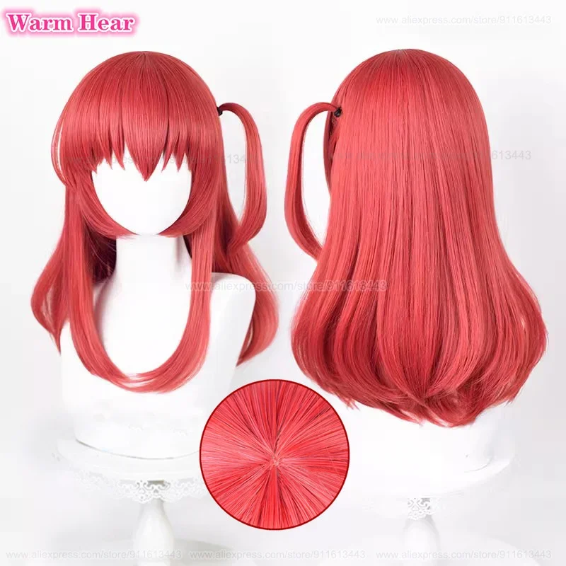 Kita Ikuyo Synthetic Hair Anime Long 50cm Rose Red Cosplay Anime Wig  Heat Resistant Hair Halloween Party Women Wigs + A Wig Cap