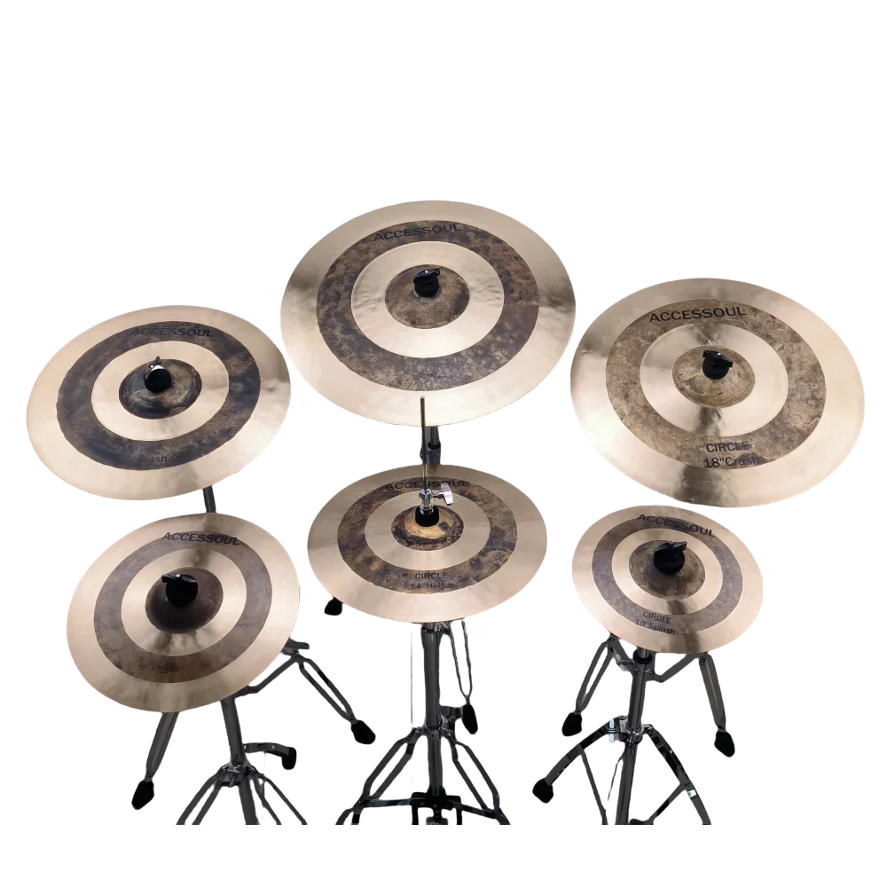 Cymbals Set with 7pcs Cymbals Kits for Professional