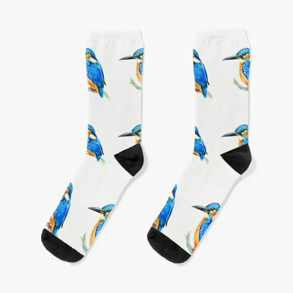 Kingfisher (watercolor) Socks Running new year custom sports Women's Socks Men's