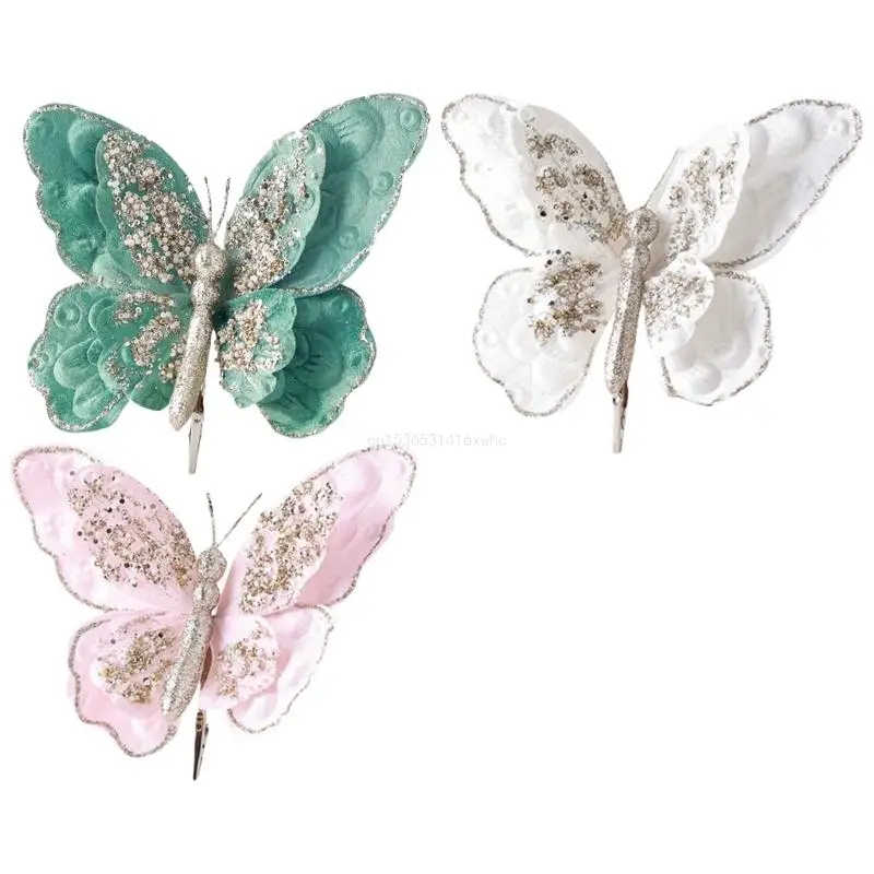 

Dropship Artificial Butterfly Clip for Jewelry Crafting Decorative Wedding Decoration Flower Pots Accessories for Christmas