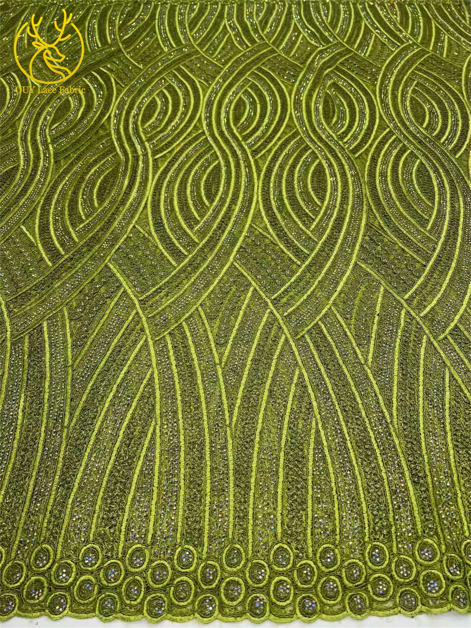 5 Yards hochwertiger afrikanischer Baumwollstoff mit gewebten Edelsteinen, 2026 nigerianischer wasserlöslicher Stoff für Damen-Partykleider zum Nähen – Detail 7