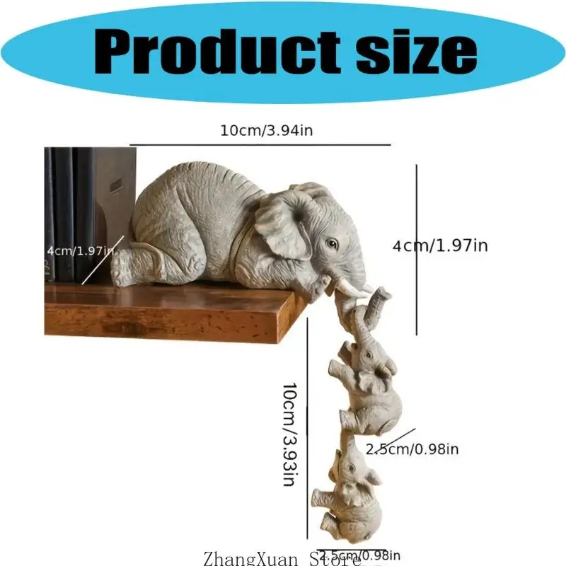 Cartoon-Elefant-Statue aus Kunstharz zur Verschönerung des Familienraums mit natürlichem Charme, Elefantenfigur für Wohnzimmer – Detail 6