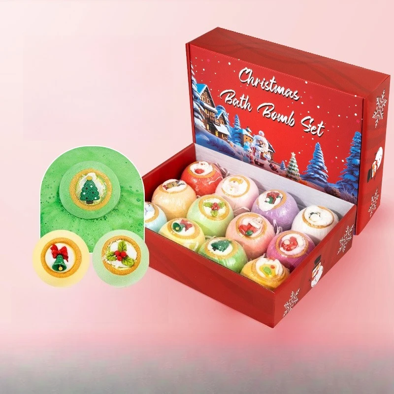 Christmas Bath Salt Ball Set Box Toy Bath Ball Bath Salt Christmas Salt Ball Bathing Accessories Аксессуары Для Ванн