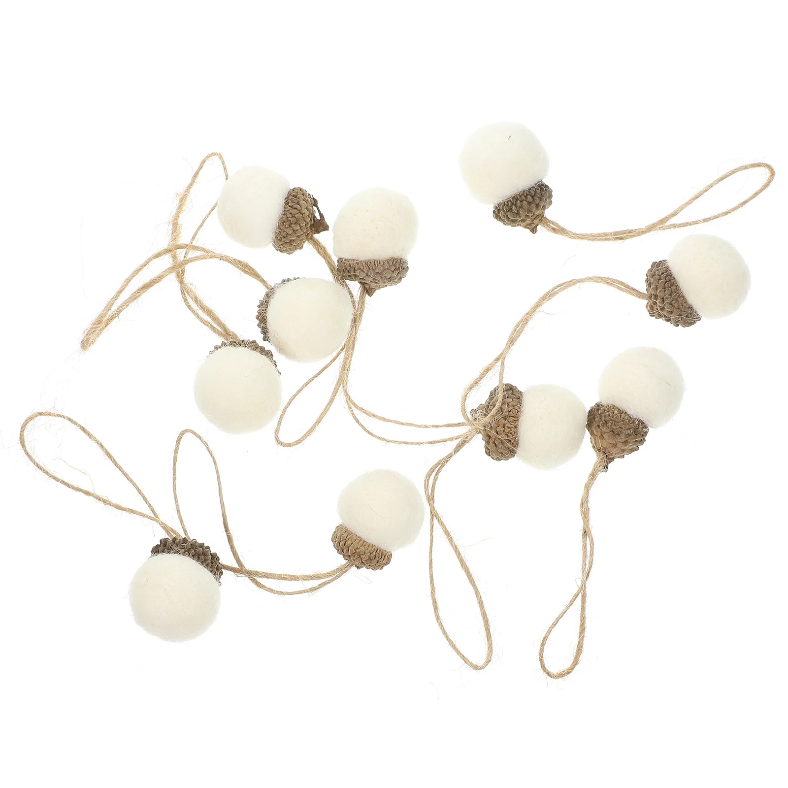 10 Pcs Ornament Toy Felt Acorn Bunches Christmas Garland Fall Decorations for Home Xmas Themed Ornaments Festival Pendents