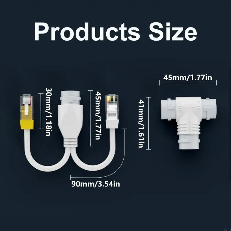 U13B Ethernet Poe Splitter для камер безопасности, сетевой сетевой кабель RJ45, разъемы, простой повышение эффективности