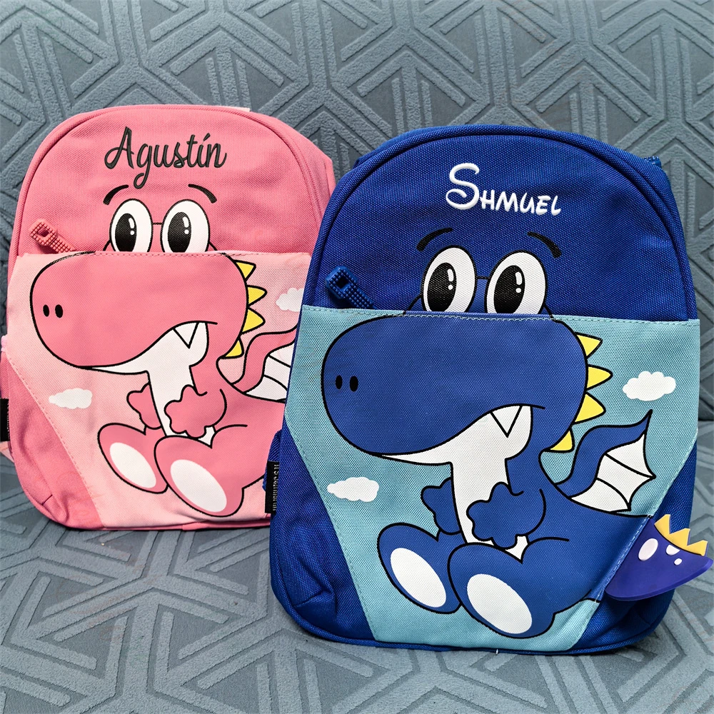 Personalized Name 2023 New Kindergarten Backpack Cartoon Dinosaur Children\'s Cute Backpack Custom Name Children\'s Day Gift Bag