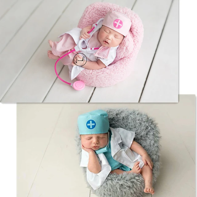 Accesorios de fotografia para bebe disfraz de tema de pequeno Doctor luna llena ropa para fotos de bebe accesorios para fotos de nina y nino Mini estetoscopio AliExpress
