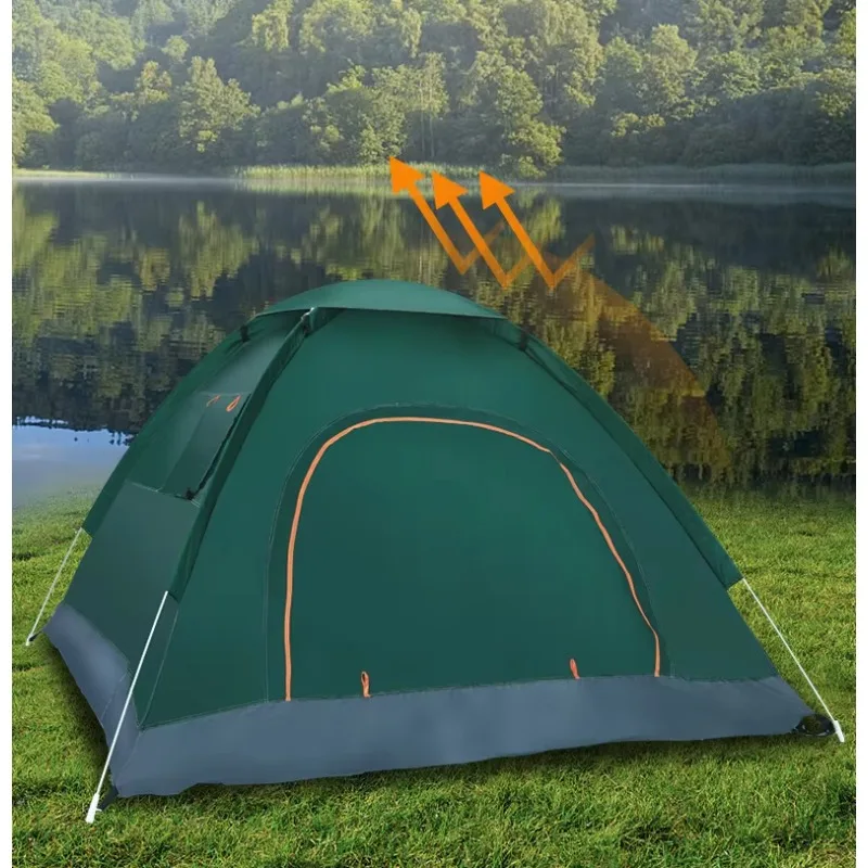 

Семейная купольная палатка с отстегивающимся тентом от дождя, водонепроницаемая, простая в установке, для кемпинга, глэмпинга, уличная палатка-кабина