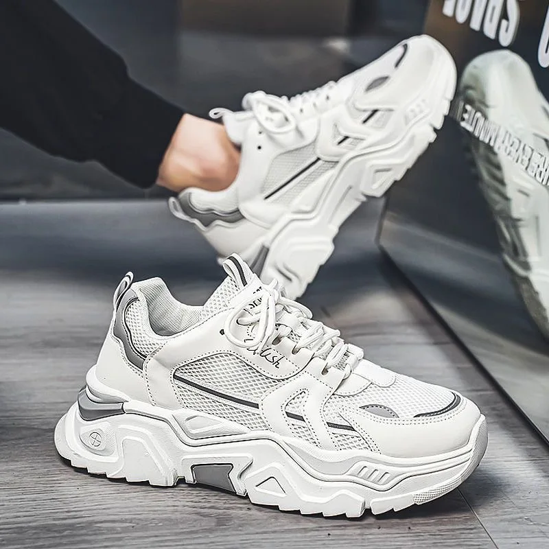 

Breathable Men's Casual Thick-Soled Shoes Spring Summer Trendy Versatile Teen Jogging Sports Dad Height-Increasing Footwear
