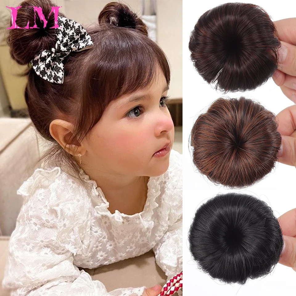 LM Children Wigs Cute Flower Buds Hairpins Baby Girl Duck Tongue Clips Photography Props Headdress Kids Hair Accessories 1Pair