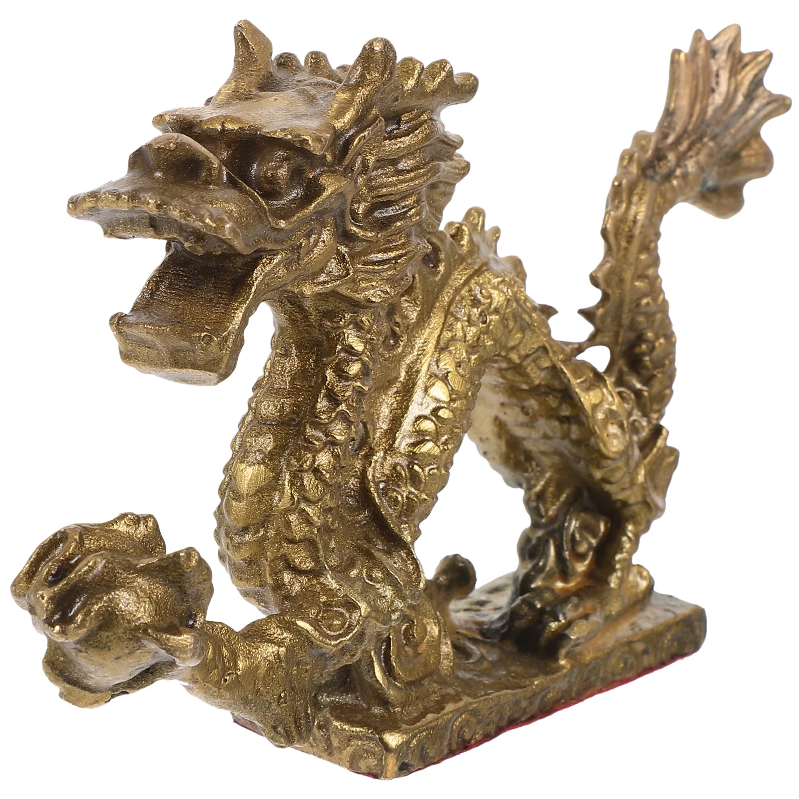 

Brass Dragon Sculpture Decor Chinese Style Zodiac Statue Compact Size Stable Structure Creative Indoor Outdoor Accessory