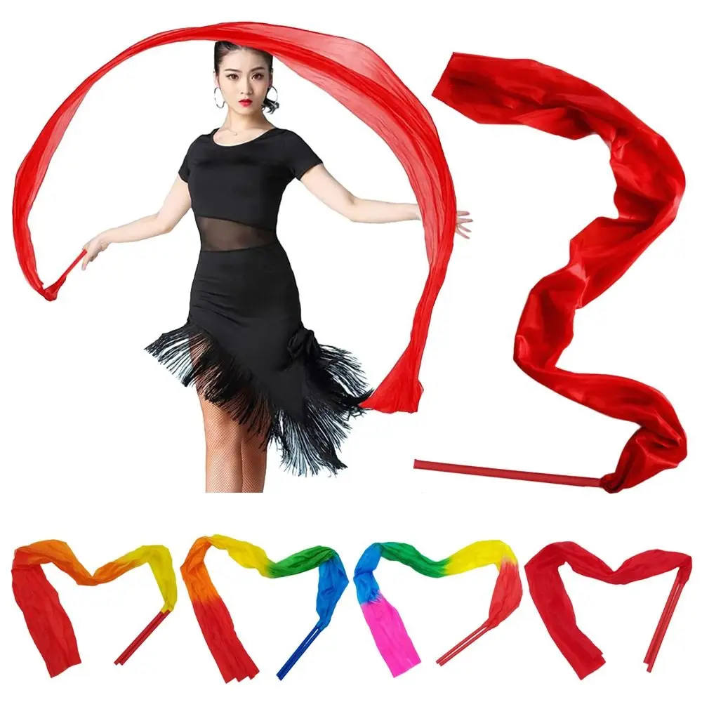 1Pc Bunte Tanzen Bänder Mit Stange Schöne Gymnastik Band Dance Band Bühne Zeigen Prop Sport Requisiten