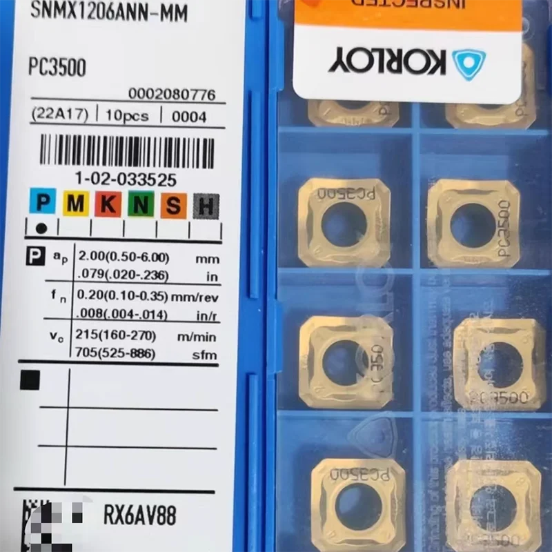 

KORLOY Milling Cutter SNMX1206ENN-MF PC6510 1206ANN-MF PC5300 Turning tool Carbide Insert