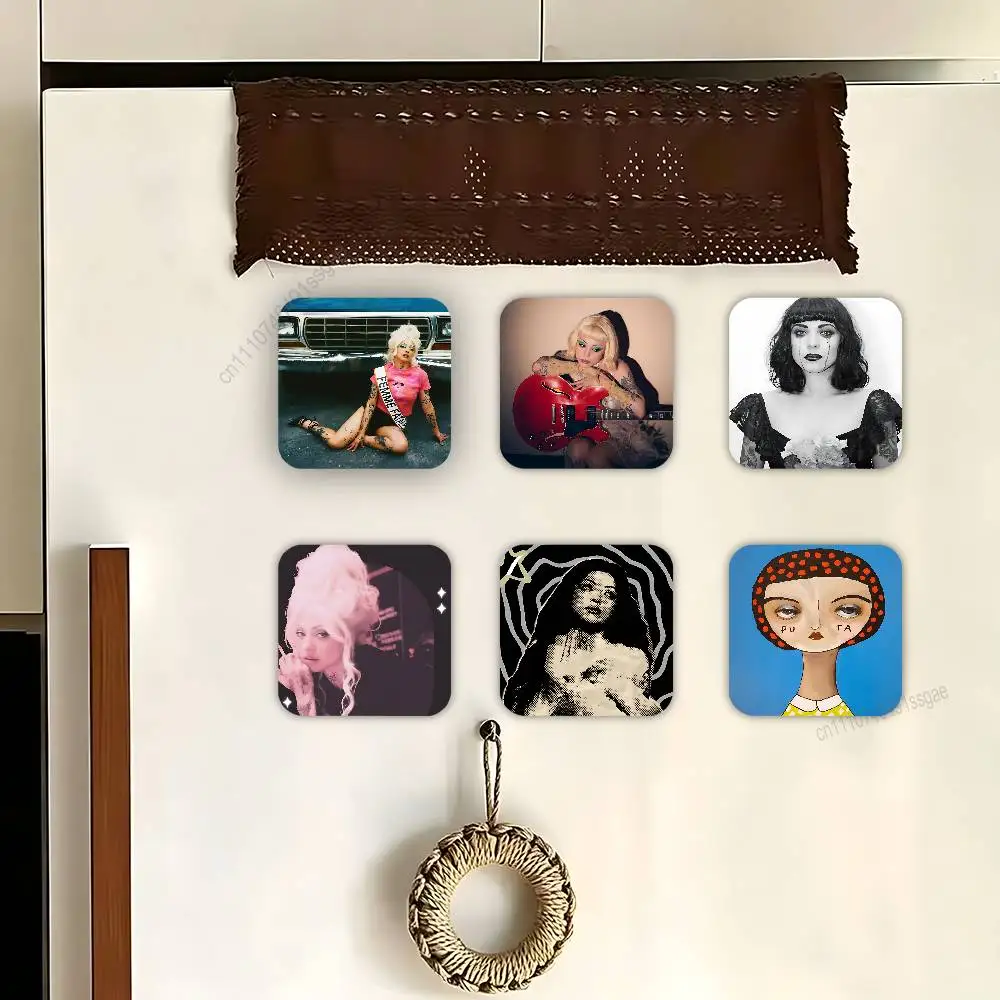 

FEMME FATALE M-Mon Laferte Square Decorative Fridge Magnets for Home Kitchen Office Whiteboard & Locker
