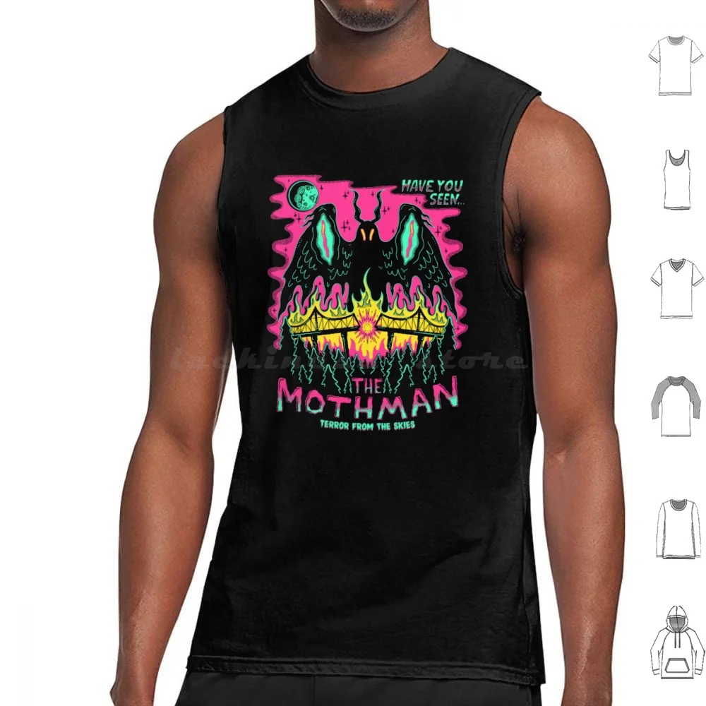 The Mothman Funny Tank Tops Vest Sleeveless The Mothman Mothman Cryptid Cryptids Cryptozoology Monster West Virginia Bigfoot