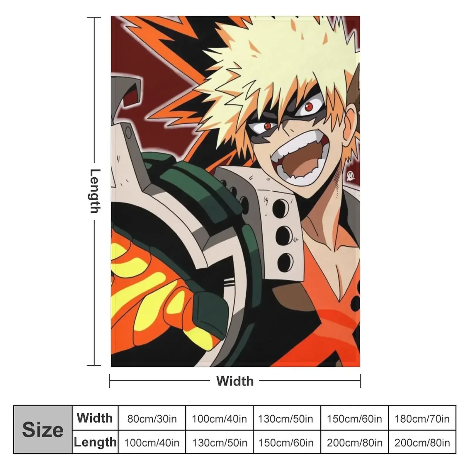 Katsuki Bakugou Throw Blanket Warm Sofas Tourist Comforter Blankets