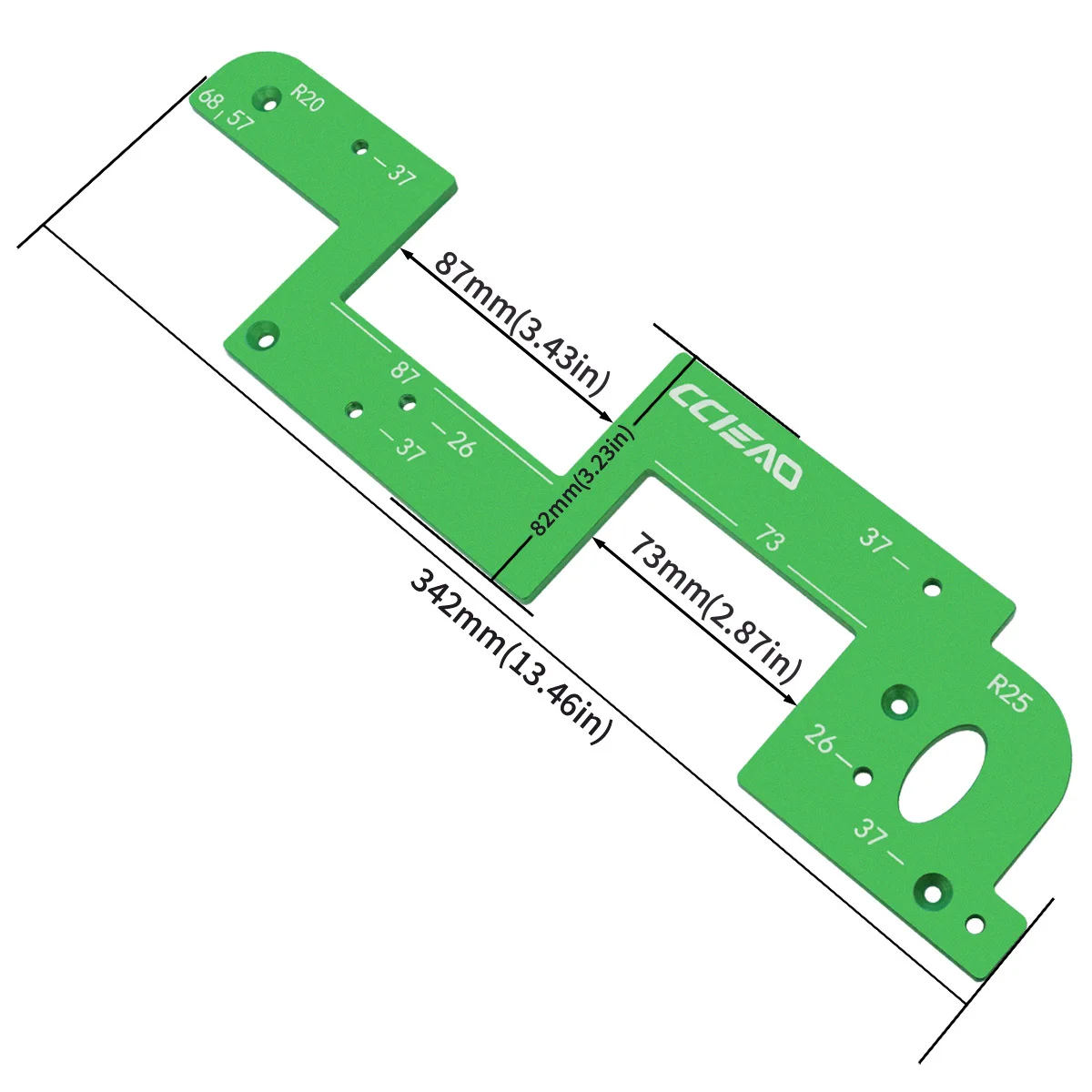 Aluminum Alloy Woodworking Router Template & Slotting, Hidden Cabinet Door Handle Grooving Auxiliary Tool
