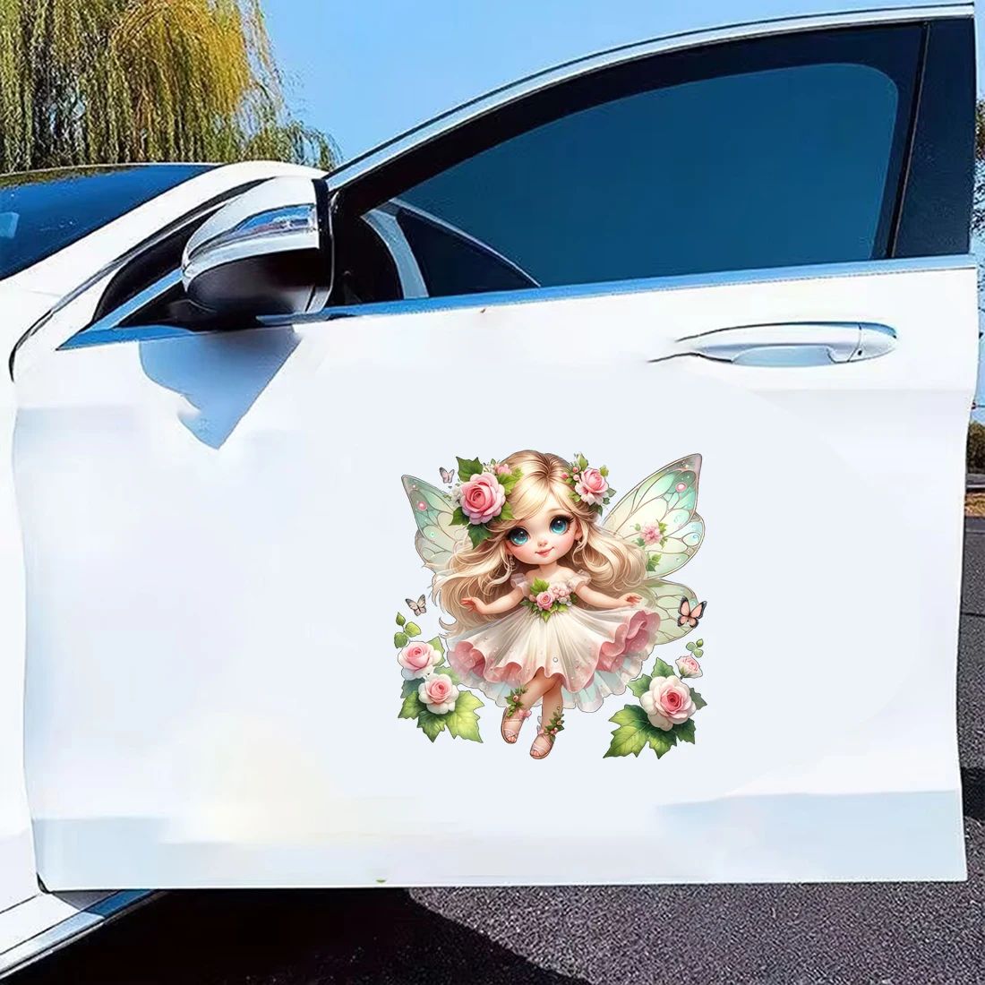 Three Ratels QA48 Romantic colored flower elf art wall stickers for home decoration lovely car body decals