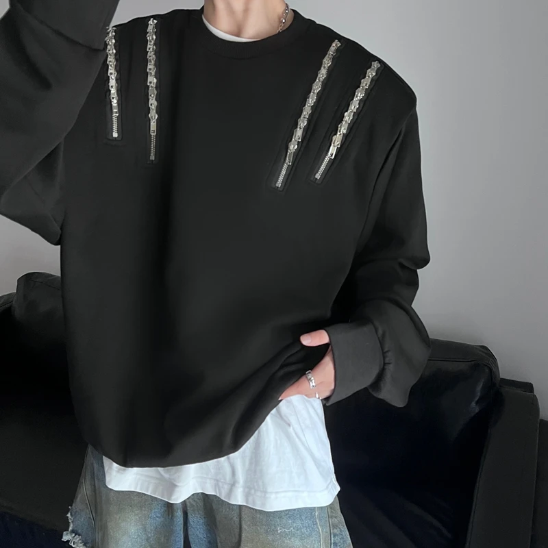 

Мужская толстовка Cleanfit с подкладкой на плечах, множеством молний, в американском уличном стиле, весна-осень, премиум-дизайн