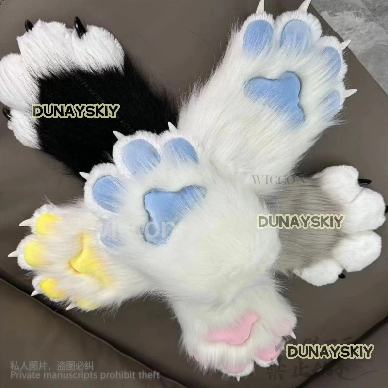 Anime Fursuit Kigurumi Cosplay Furry Claws Nails Gloves Wearable Furry Animal Paw Cos Cat Rabbit Fox Dog Props Customized