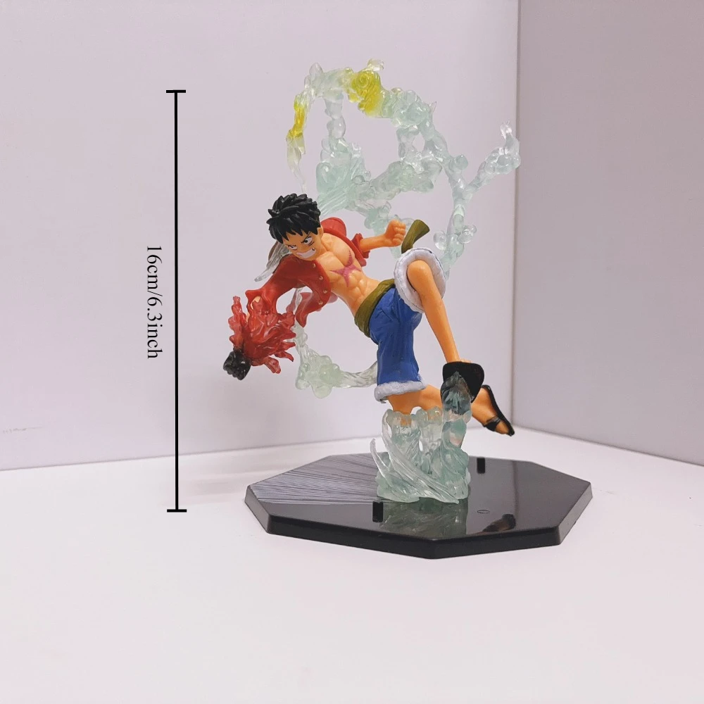 One Piece Luffy Zoro Sanji Ace Anime-Figur PVC Handbemalte Statue Desktop-Ornament Sammlerstück Deko-Geschenk für Anime-Fans