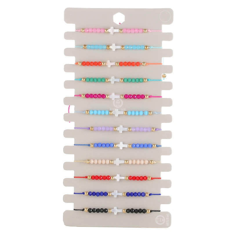 12pcs Multi-style Bracelets Set Gossip Starfish Heart Charms Bracelet Adjustable Rope Bracelet Jewelry for Girls
