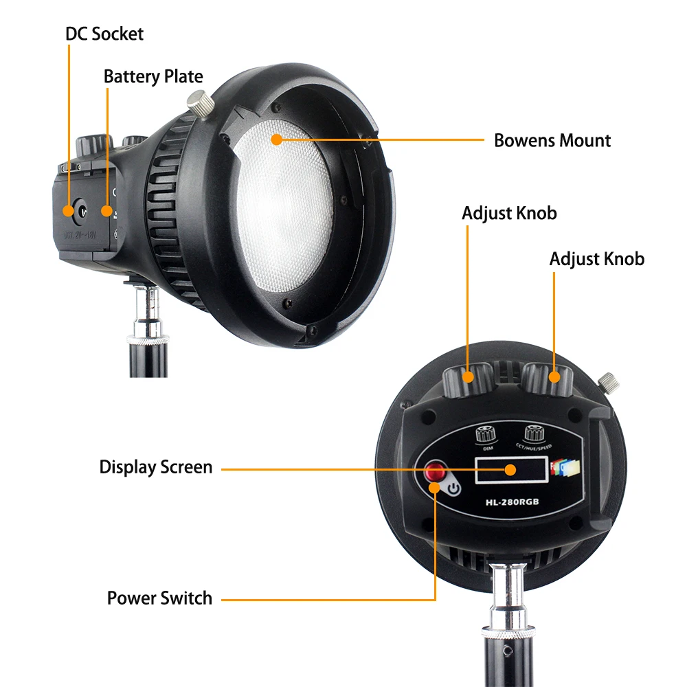 30W/40W COB RGB DSLR LED luz de vídeo estudio fotográfico en iluminación de cámara para fotografía interior y exterior Vlog
