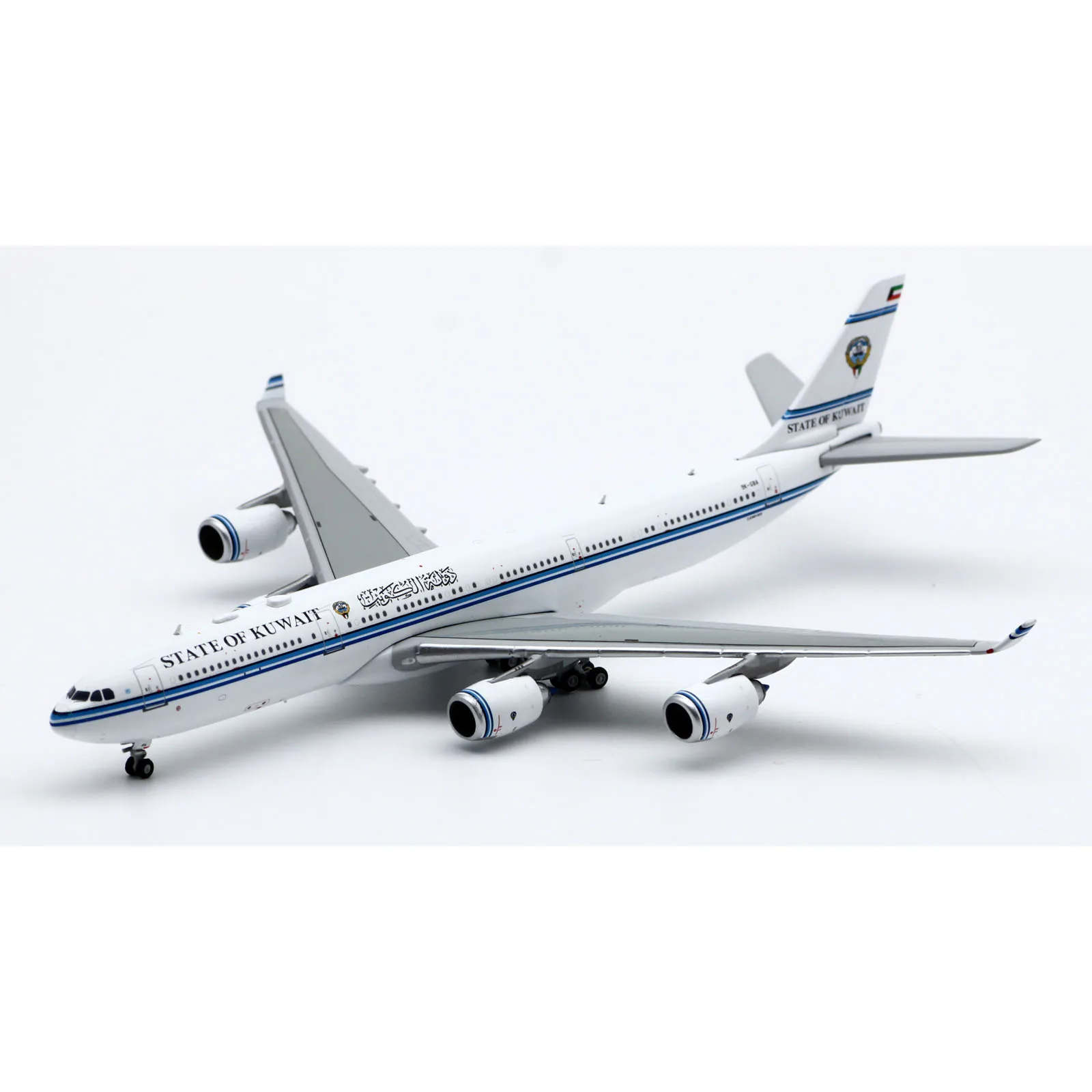 XX40053 Alloy Collectible Plane Gift JC Wings 1:400 Kuwait Government Airbus A340-500 Diecast Aircraft Model 9K-GBA With Stand