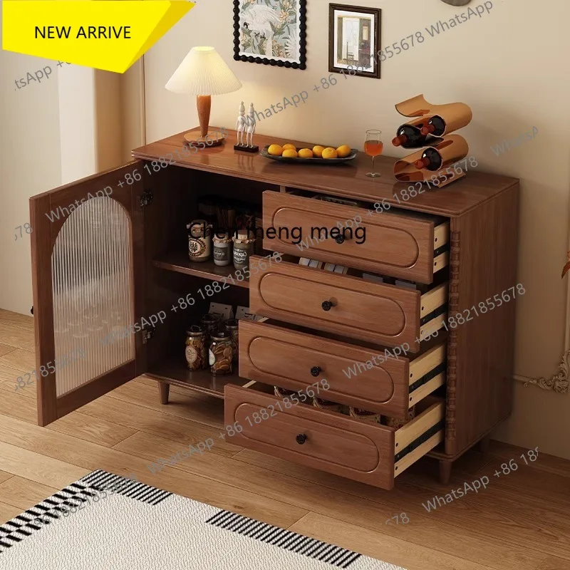 

M138 Solid Wood Storage Sideboard Cabinet for Home Kitchen Multifunctional Living Room Small Wall Cabinet Corner Cabinet
