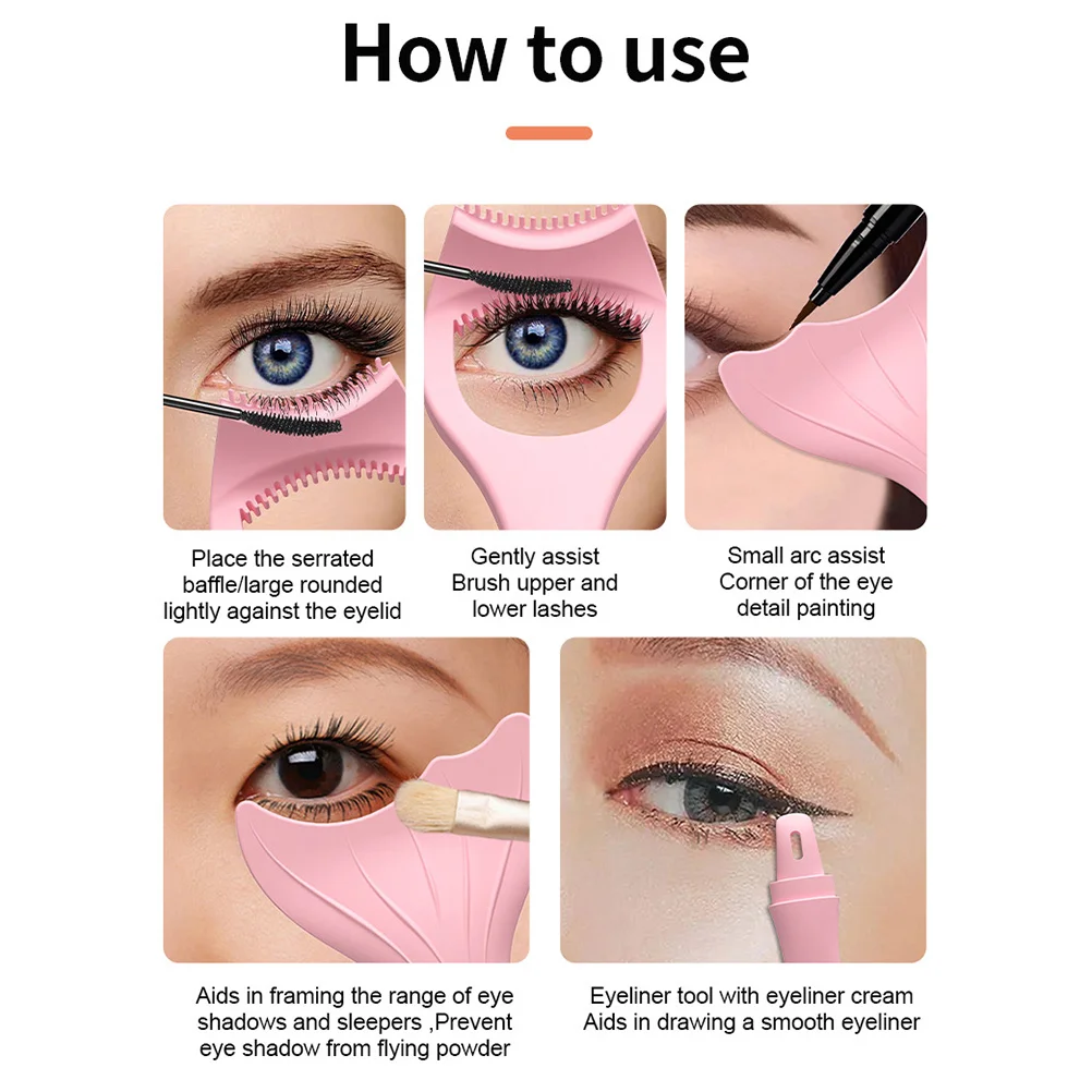 Siliconen eyeliner-tool Gebogen eyeliner-applicator voor gladde bovenste onderste voering Oogschaduwhulpmiddel Gemakkelijk schoon te maken make-upbenodigdheden