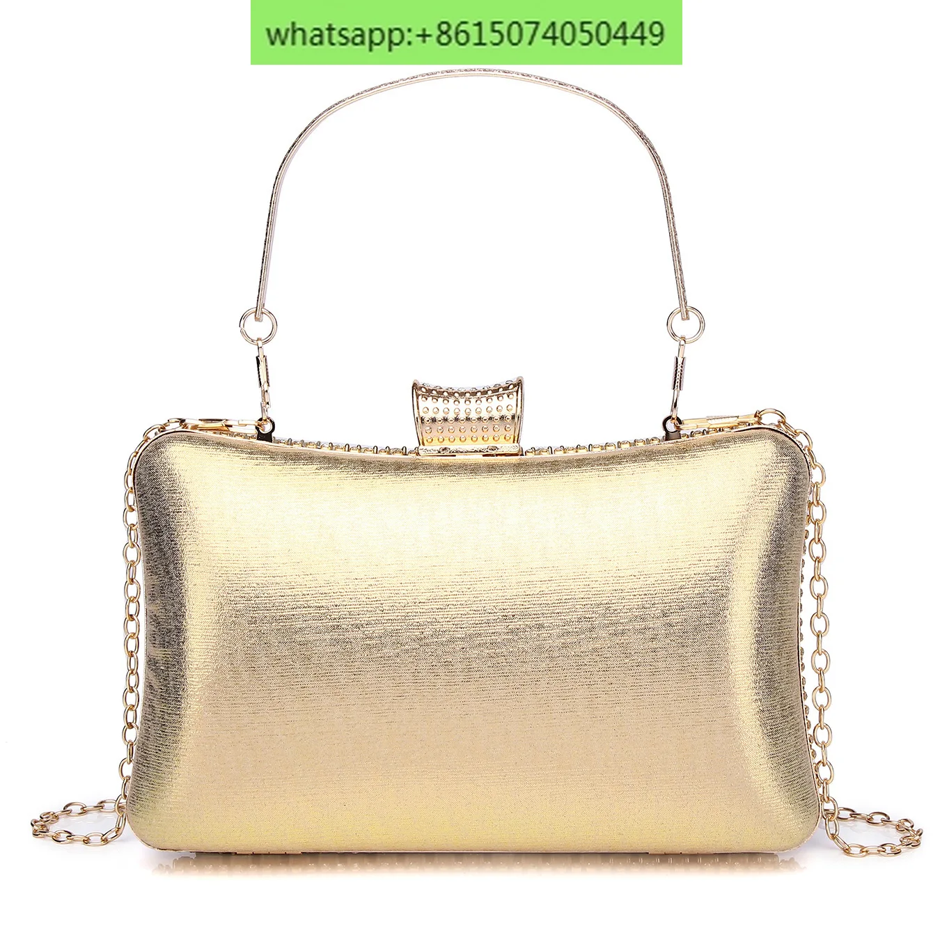 Light Luxury Dress Paired with Evening Handbag Fashionable Gold Diamond Set Small Bag for Women's New Celebrity Style Handbag