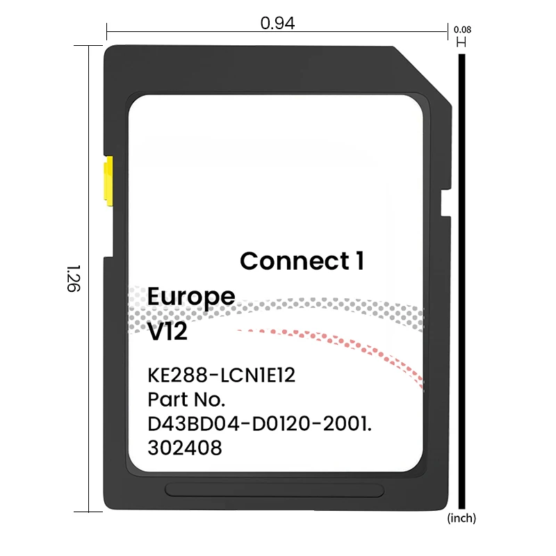 2023 خريطة أوروبا بطاقة SD لتوصيل 1 V12 بطاقة SD 8GB سيارة لتحديد المواقع والملاحة بطاقة SD