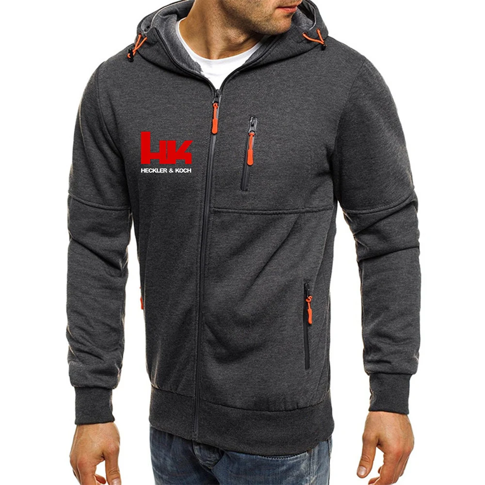 2025 Spring And Autumn Man's Hk Heckler Koch No Compromise Logo Print Padded Skin-Friendly Comfortable Coat Hoodies Jacket view 5