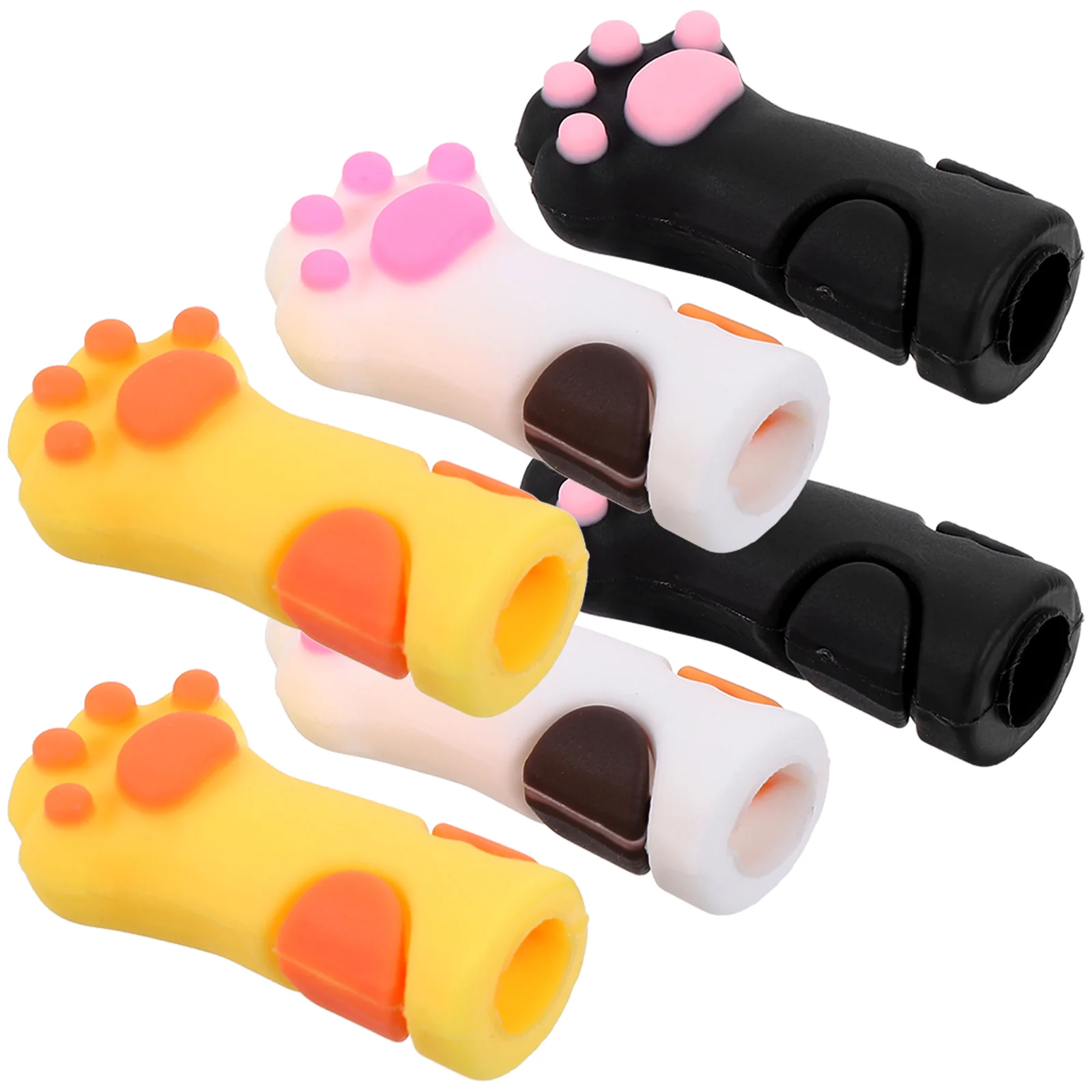 

6 Pcs Grips Pen Case Pencil Protective Cases Head Cartoon Covers Student Cat Erasers for Pencils