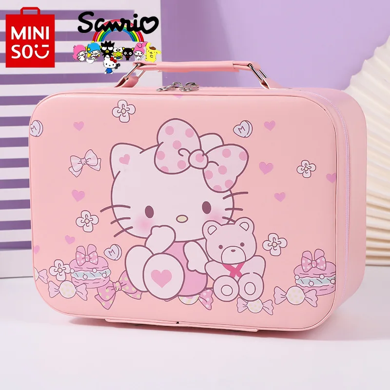 Miniso Sanrio New Women\'s Wash Bag Fashionable and High Quality with Mirror Makeup Bag Large Capacity Portable Storage Bag