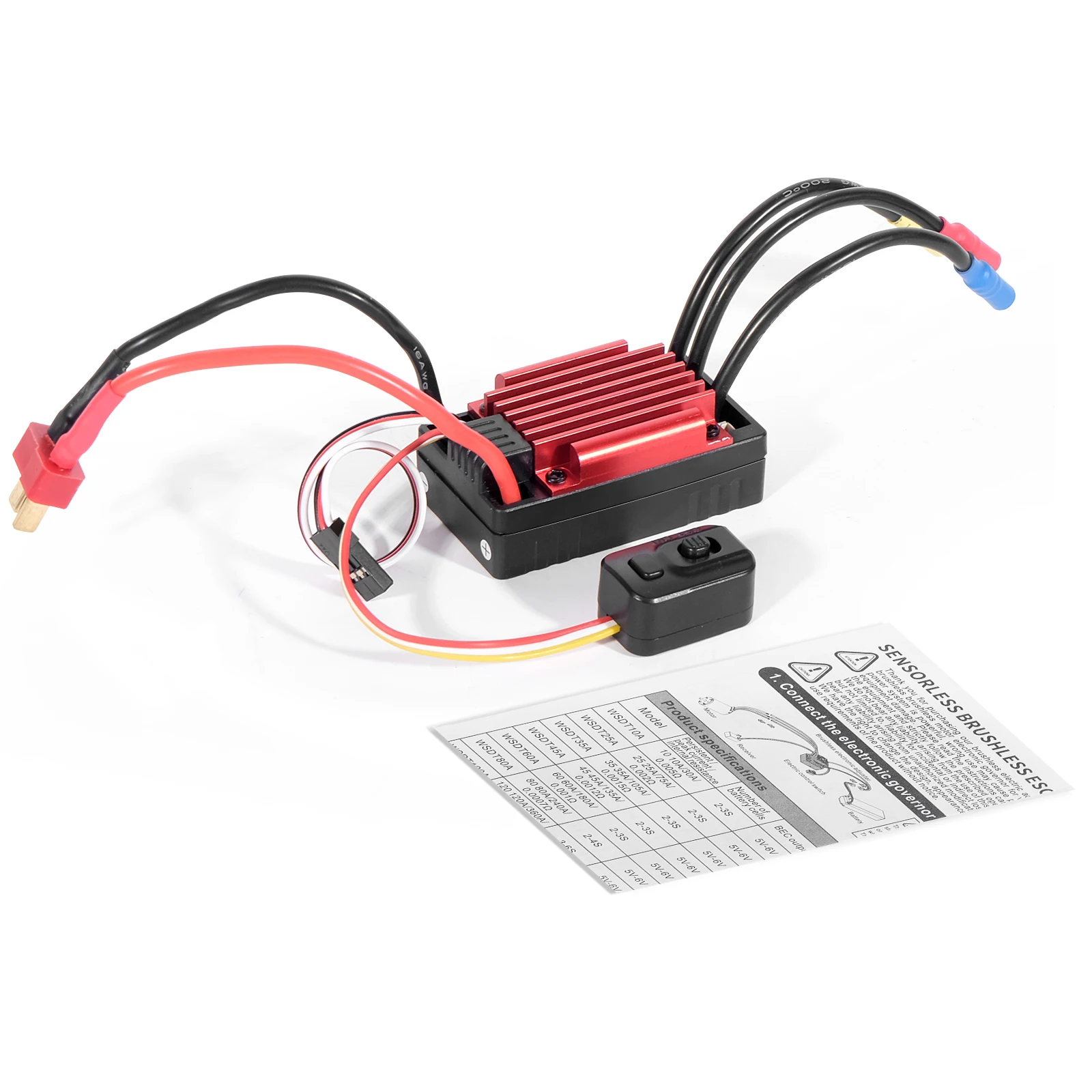 HG35A-B-T/HG35A-R-T 35A Sensorless Brushless ESC T-Plug 3.5MM Banana Plug For RC Car Programmable Electric Speed Controller