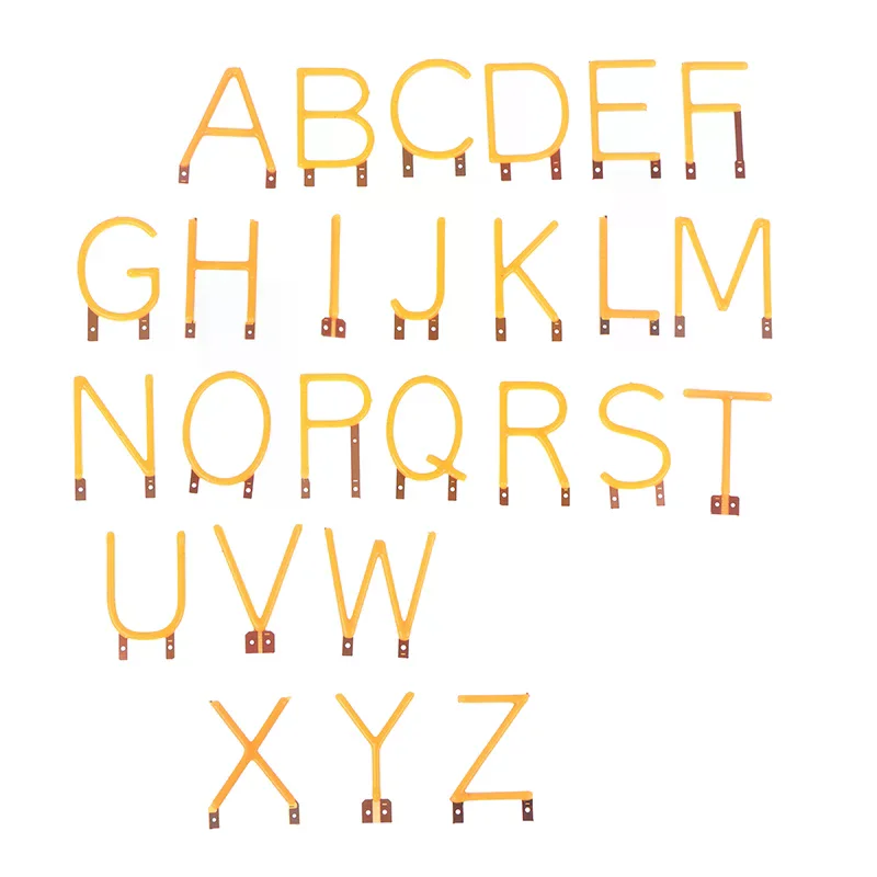 Engelse Letter Filament COB LED Filament DC3V Gele Diodes Feestdecoratie Lichtaccessoires DIY