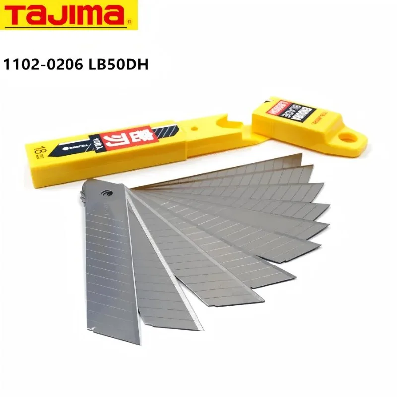 

TAJIMA LB50DH, 10 шт., сменное лезвие для резака шириной 18 мм, набор запасных лезвий с твердым лезвием, аксессуары для инструментов 1102-0206