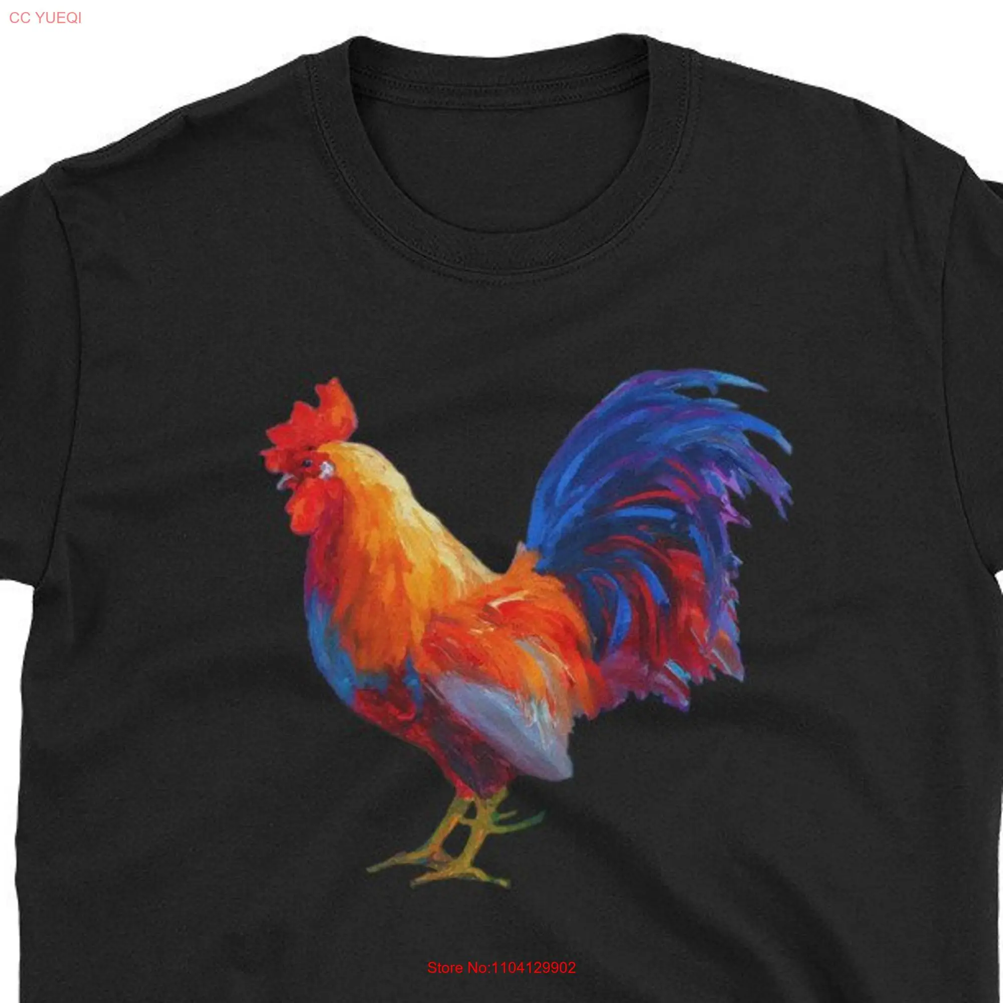 Rooster T Shirt Chicken Decor Colorful Country s Gallo long or short sleeves