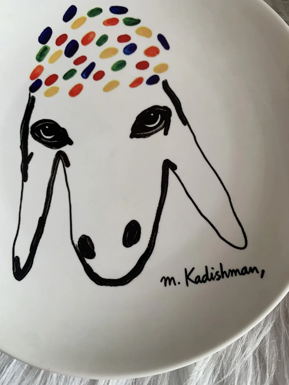Customized Pattern LOGO Hand drawn Ceramic Birthday Plate Commemorative Gift Creative Birthday Meal Plate Decorative Plate 8inch