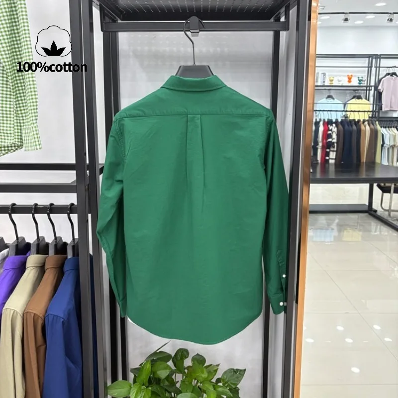 100% Cotton Long Sleeve Shirt – Wrinkle-Resistant, Soft Breathable, Solid Color Business Casual Dress Shirt Plus Size