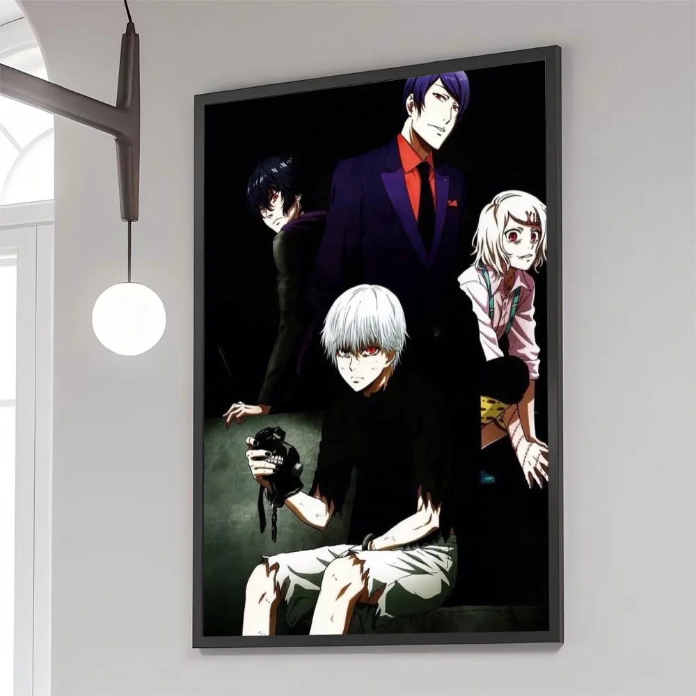 1PC Tokyo Ghoul Poster Movie Sticky Posters Retro Kraft Paper Sticker DIY Room Bar Cafe Aesthetic Art Wall Painting